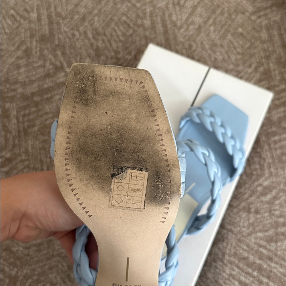 Dolce Vita Light Blue Braided Heeled Sandals - Picture 4 of 5